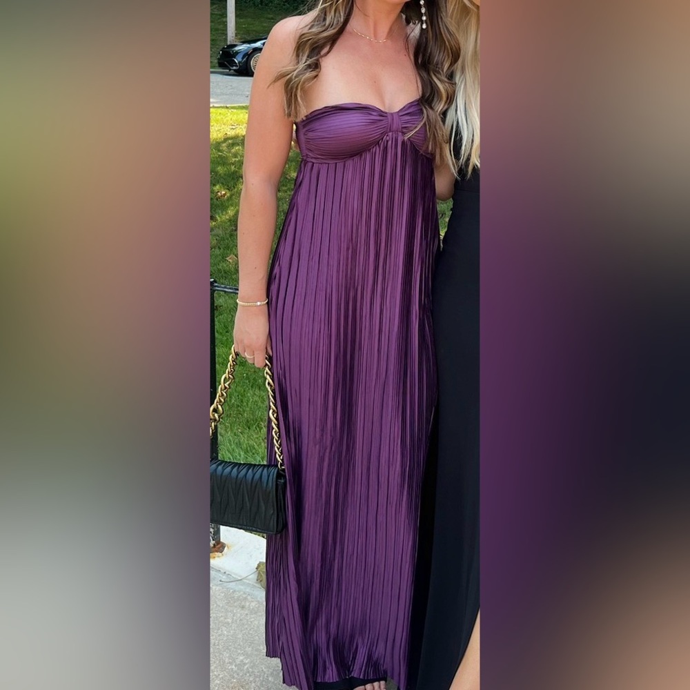 Lulu's Strapless Plum Maxi Dress - Picture 3 of 4